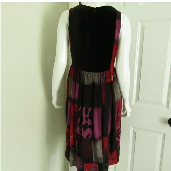ETRO SLEEVELESS DRESS SILK VELVET VNECK 46 - Picture 5 of 10